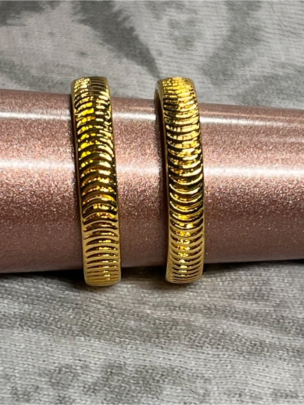 Two Pack- Gold Tone Simple Band Ring - Women Jewelry